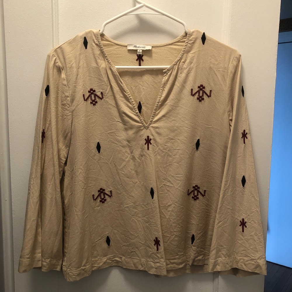 Madewell Embroidered long sleeve top